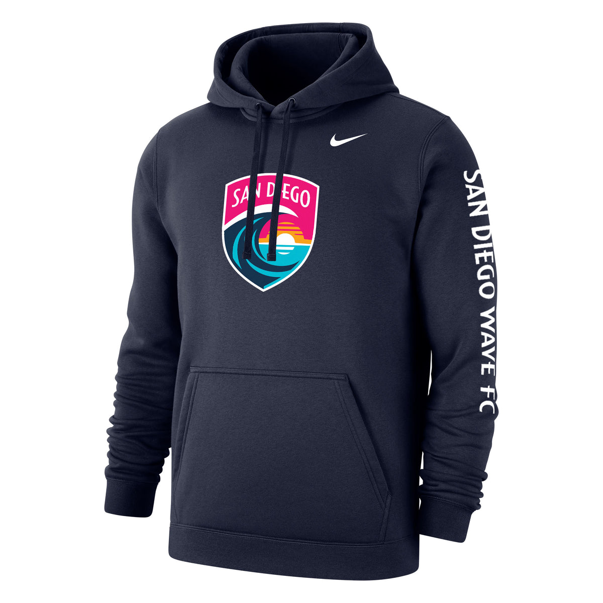 Men s Nike San Diego Wave FC Crest and Sleeve Club Fleece Hoodie