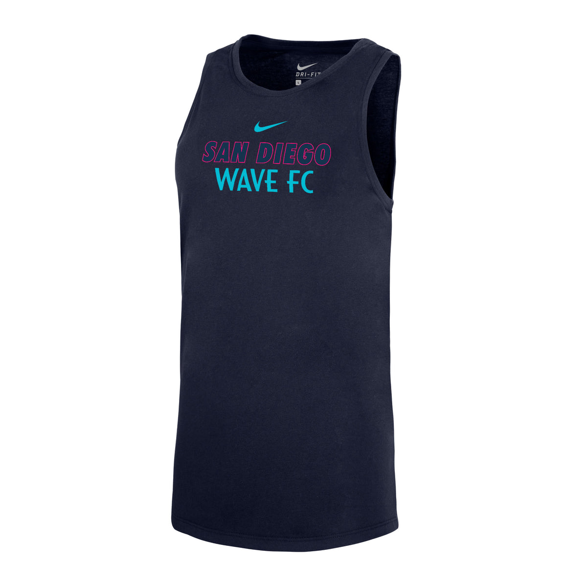 Women s Nike San Diego Wave FC Wordmark Dri Fit Cotton Tomboy Tank Top San Diego Wave Futbol Club