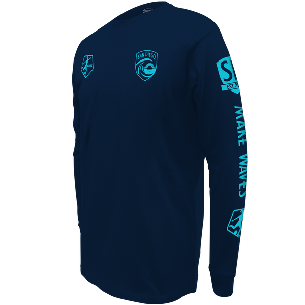 Unisex San Diego Wave FC Tonal Header Long Sleeve Tee