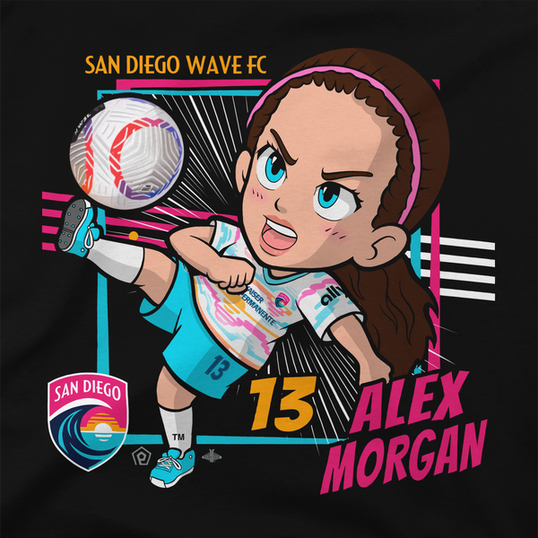 Youth San Diego Wave FC Alex Morgan Chibi Graphic Short Sleeve Tee