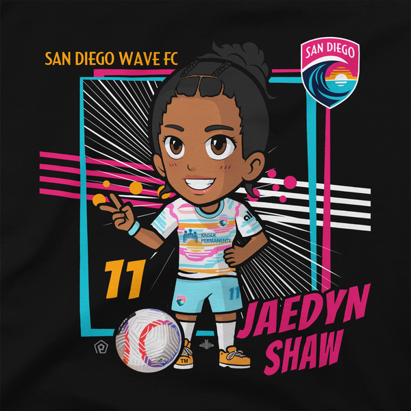 Youth San Diego Wave FC Jaedyn Shaw Chibi Graphic Short Sleeve Tee