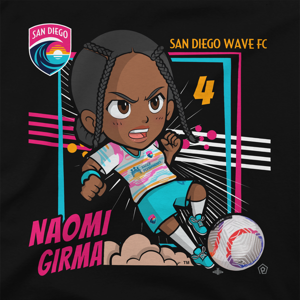 Youth San Diego Wave FC Naomi Girma Chibi Graphic Short Sleeve Tee