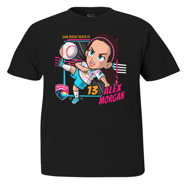 Youth San Diego Wave FC Alex Morgan Chibi Graphic Short Sleeve Tee