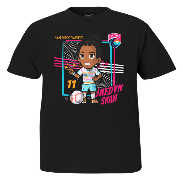 Youth San Diego Wave FC Jaedyn Shaw Chibi Graphic Short Sleeve Tee