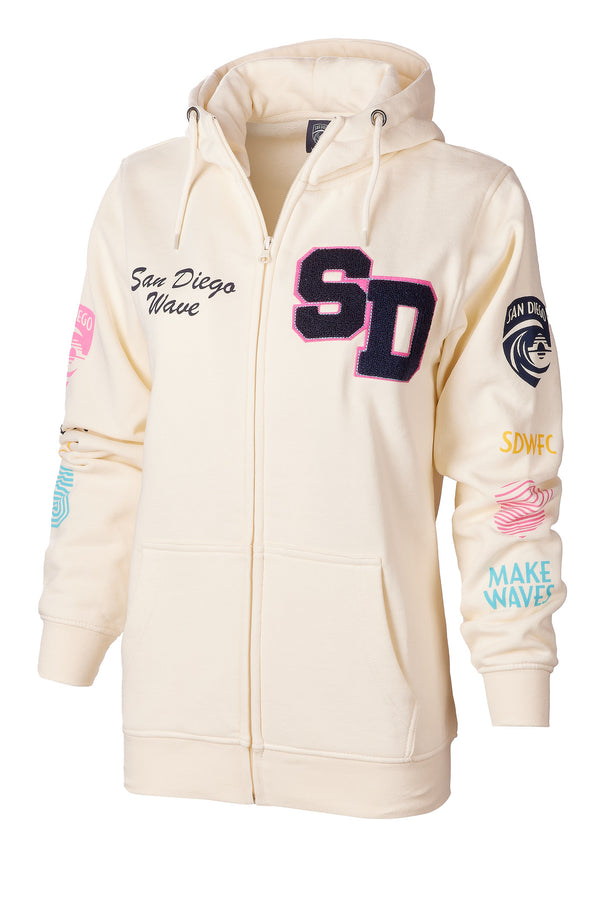 Women's San Diego Wave FC Patches Full Zip Hoodie