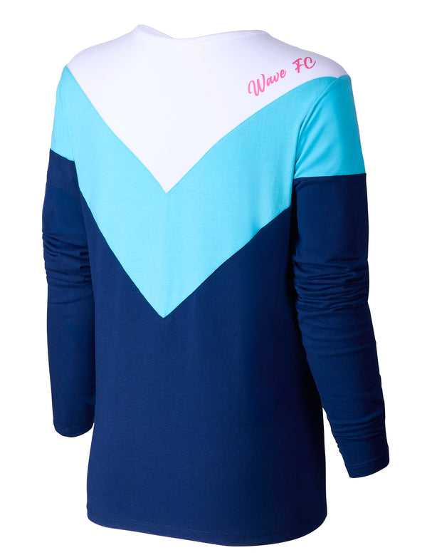 Women's San Diego Wave FC Color Block Chevron Long Sleeve Tee