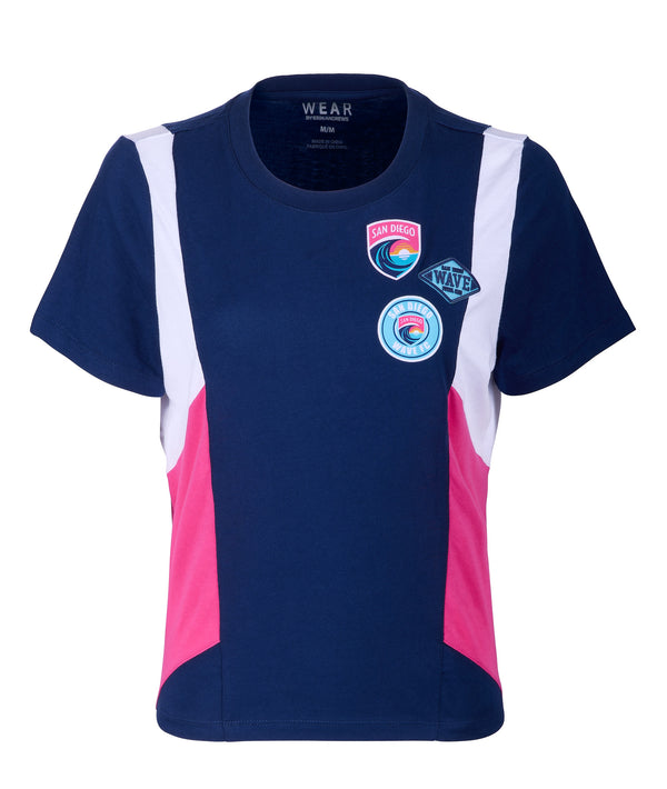 Women's San Diego Wave FC Color Block Patches Short Sleeve Tee