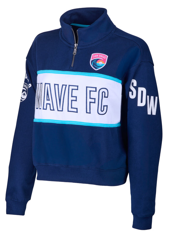 Women's San Diego Wave FC Color Block 1/4 Zip Fleece