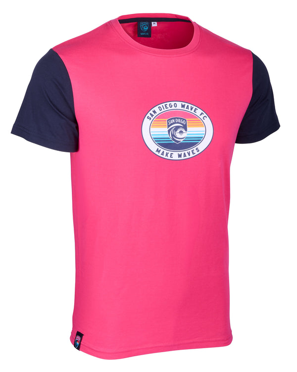 Youth San Diego Wave FC Sunset Circle Color Block Short Sleeve Tee