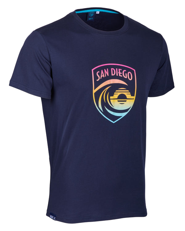 Unisex San Diego Wave FC Gradient Crest Short Sleeve Tee