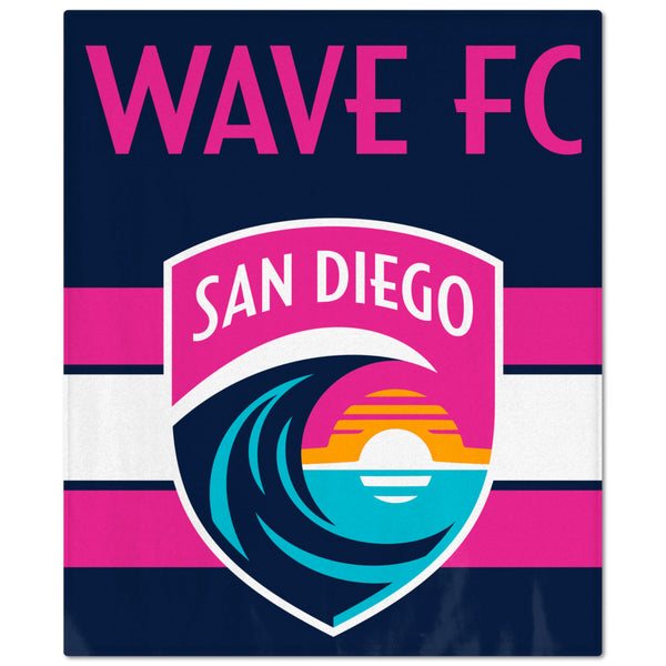 San Diego Wave FC Stripe Crest Plush Blanket