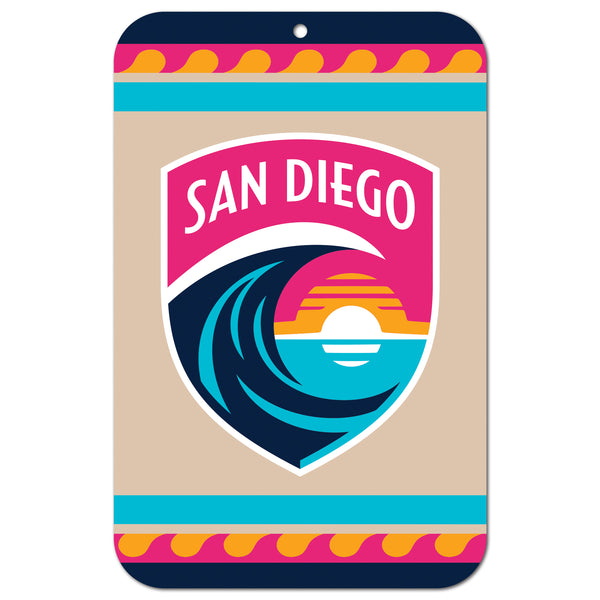 San Diego Wave FC Wave Stripes Crest Plastic Sign