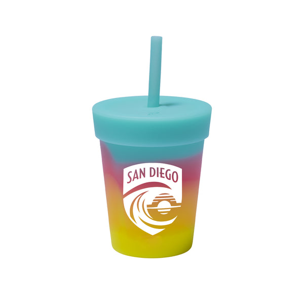 San Diego Wave FC One Color Crest 8 oz Silicone Straw Tumbler