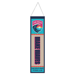 San Diego Wave FC Wave Stripes Crest Wool Banner