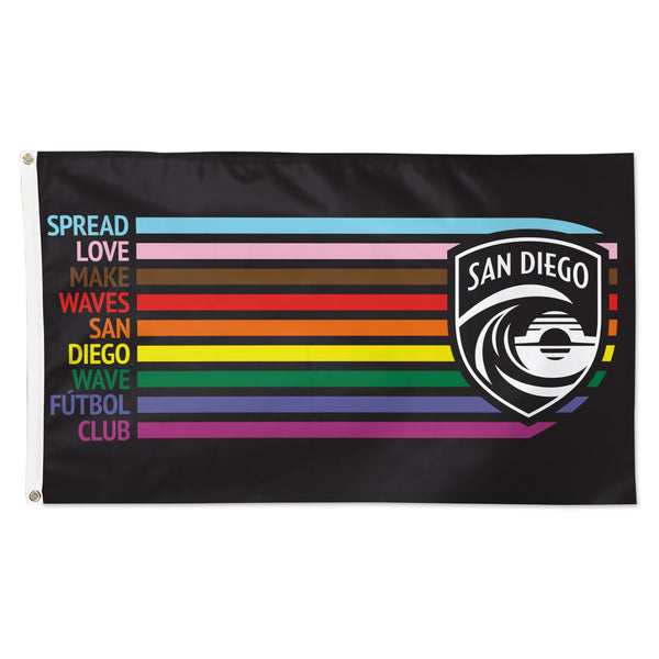 San Diego Wave FC Spread Love Make Waves Pride Flag