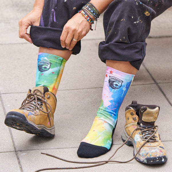 San Diego Wave FC Our Pride Makes Waves Socks