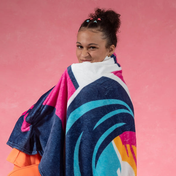 San Diego Wave FC Stripe Crest Plush Blanket