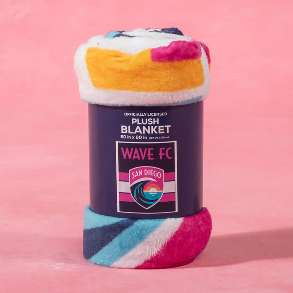 San Diego Wave FC Stripe Crest Plush Blanket