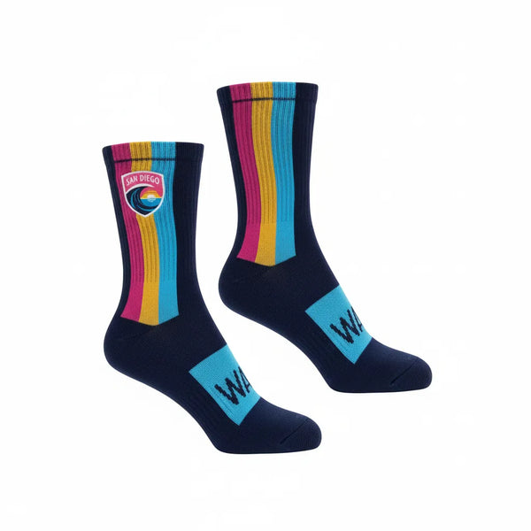 San Diego Wave FC Stripe Embroidered Crest Socks