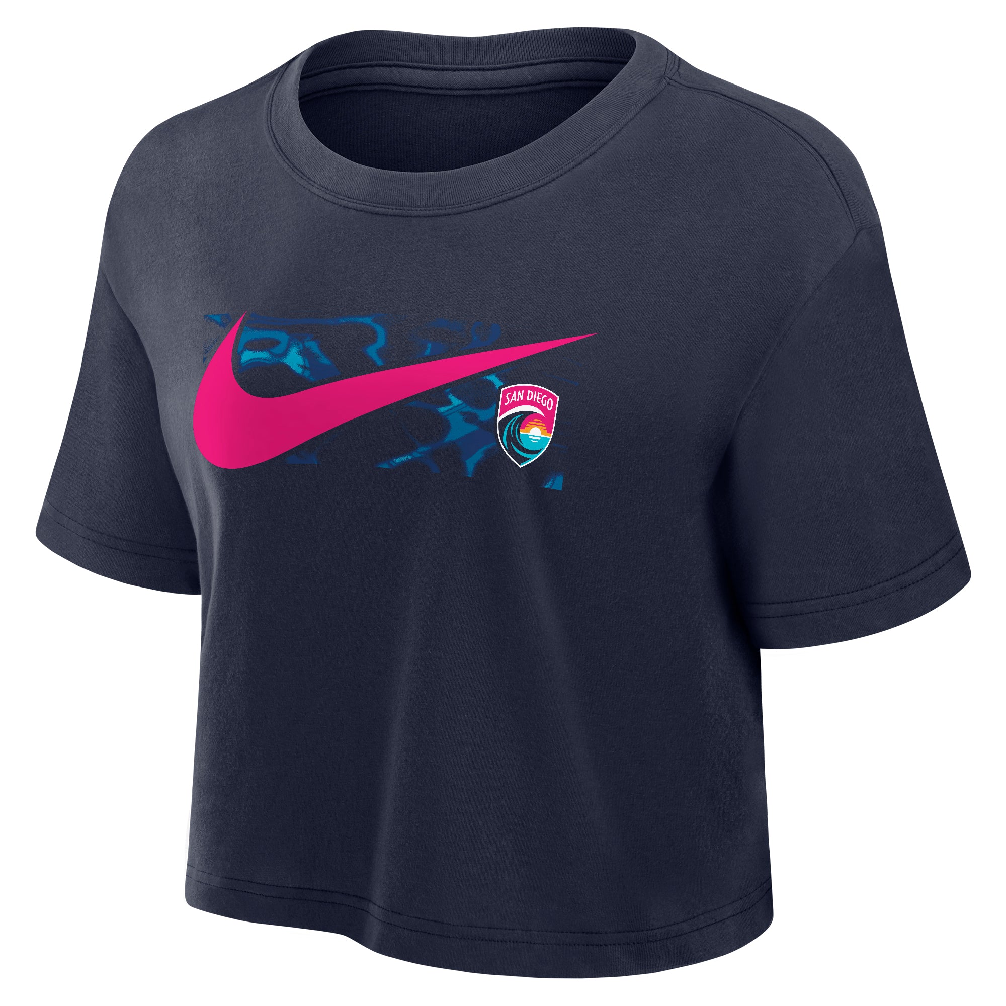 Women's Nike San Diego Wave FC Altamar Swoosh Dri-Fit Cotton Crop
