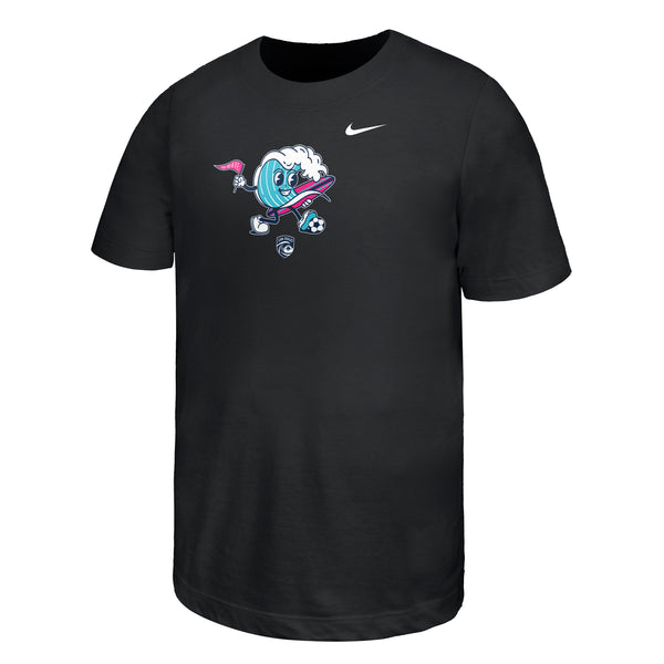 Youth Nike San Diego Wave FC Mascot Core Cotton Short Sleeve Tee