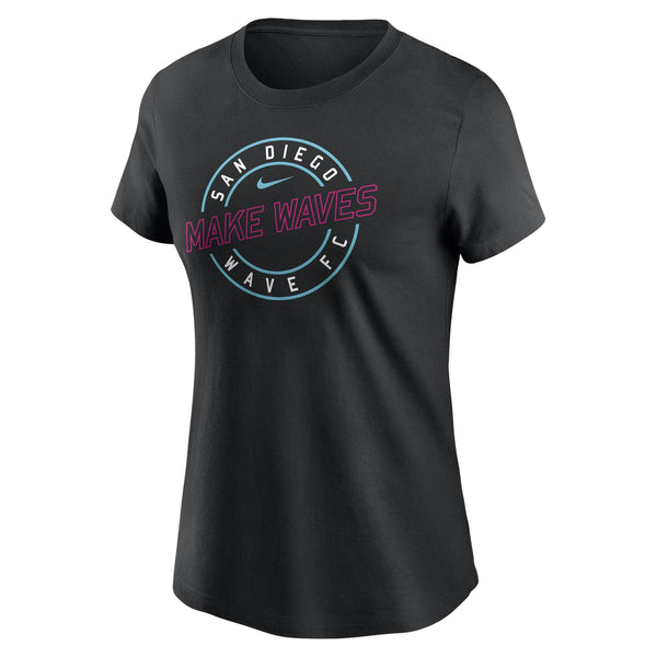 Women's Nike San Diego Wave FC Circle Wordmark Core Cotton Short Sleeve Tee