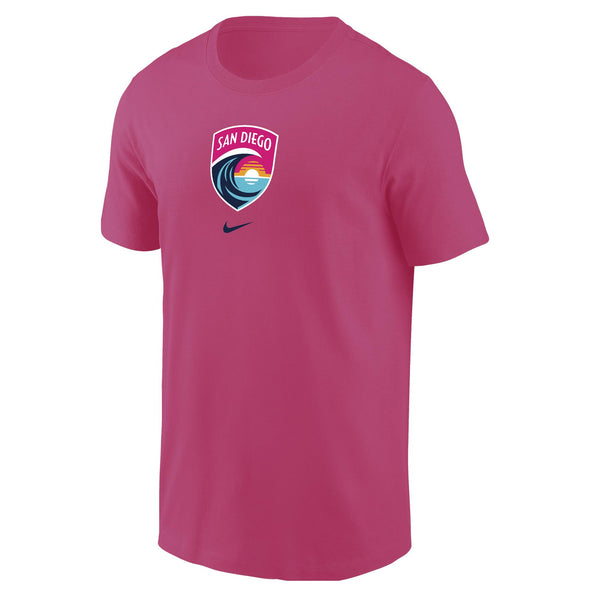 Men's Nike San Diego Wave FC Crest Pink Core Cotton Short Sleeve Tee