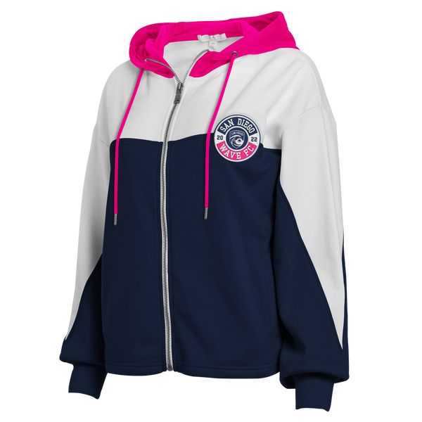 Women's San Diego Wave FC Color Block Full Zip Hoodie