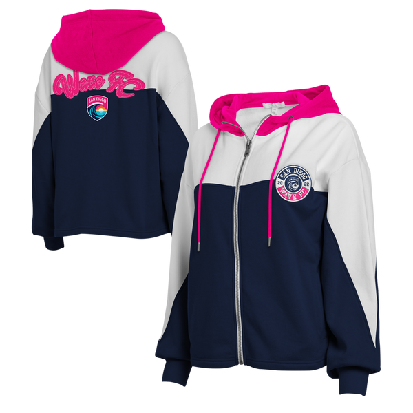 Women's San Diego Wave FC Color Block Full Zip Hoodie