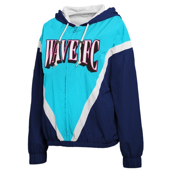 Women's San Diego Wave FC Arched Wordmark Color Block Windbreaker