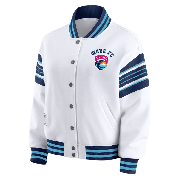 Women's San Diego Wave FC Varsity Snap Front Fleece Sweatshirt