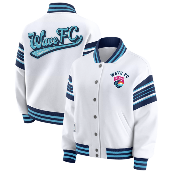 Women's San Diego Wave FC Varsity Snap Front Fleece Sweatshirt