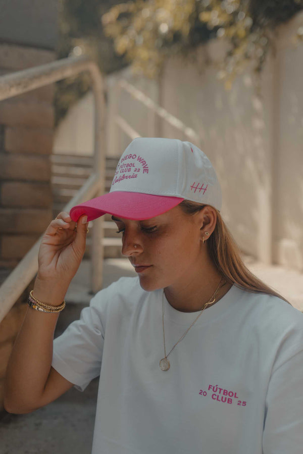 San Diego Wave FC x Huega House Pink & White High Profile Hat