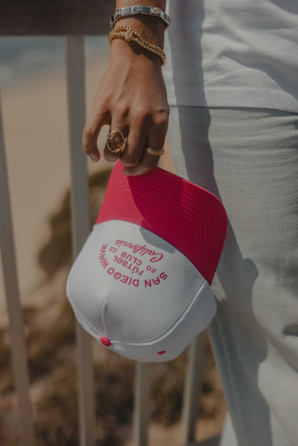 San Diego Wave FC x Huega House Pink & White High Profile Hat