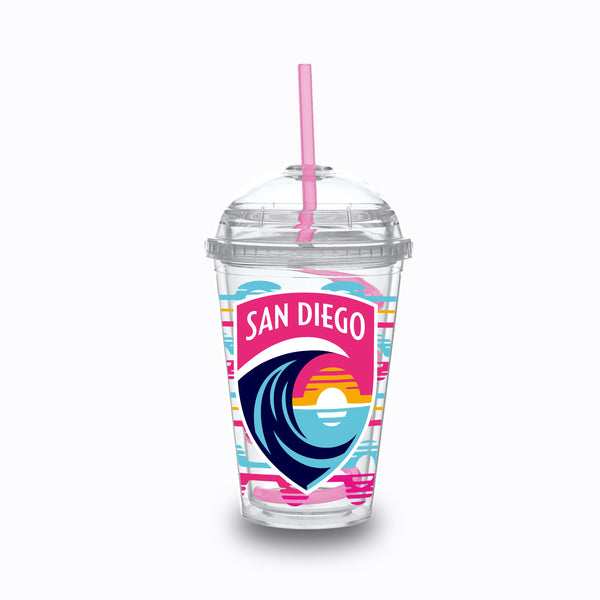 San Diego Wave FC Del Sol 12 oz Tumbler with Swirly Straw