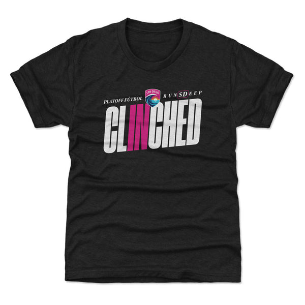 Youth San Diego Wave FC 2025 Playoffs Clinched Short Sleeve Tee