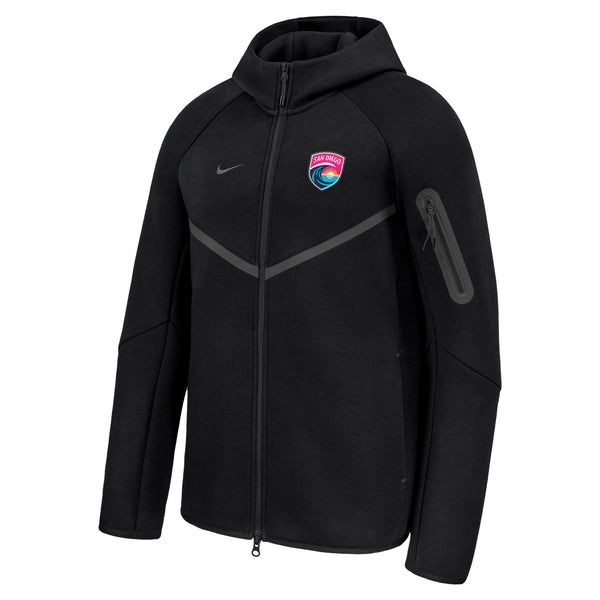 Men's Nike San Diego Wave FC Crest Tech Fleece Full Zip Hoodie