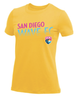 Women's Nike San Diego Wave FC Fade Wordmark Core Cotton Short Sleeve Tee