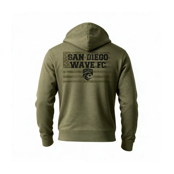 Unisex San Diego Wave FC Military Appreciation Tonal Flag Fleece Hoodie