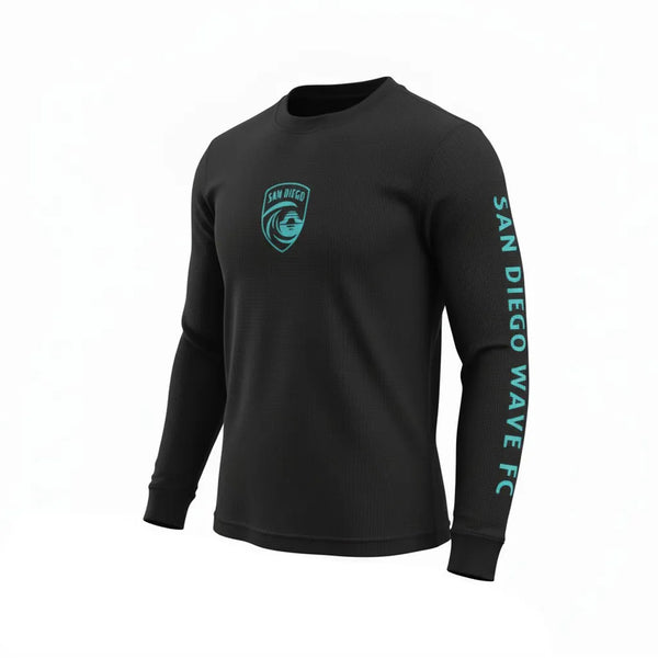 Unisex San Diego Wave FC One Color Crest Ice Thermal Long Sleeve Tee
