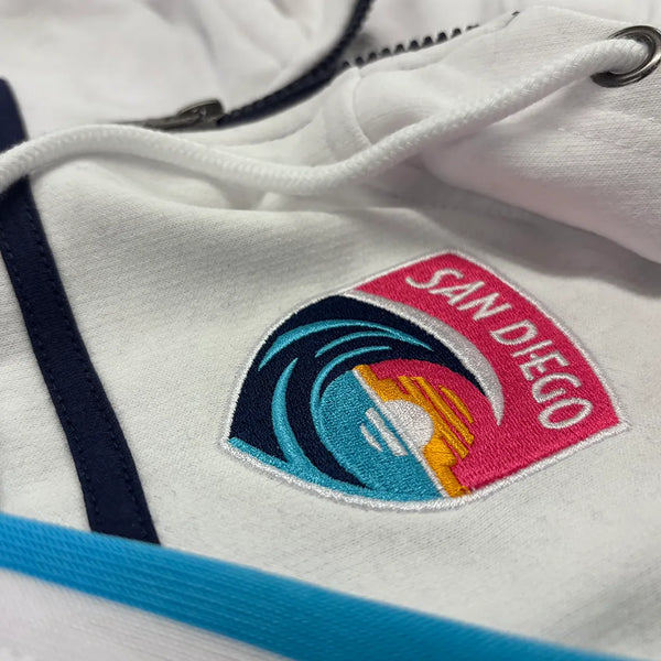 Women's San Diego Wave FC Striped Color Blocked Full Zip Hoodie