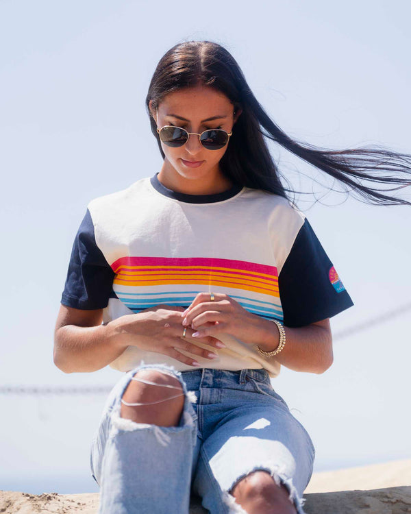 Unisex San Diego Wave FC Sunset Stripes Short Sleeve Tee