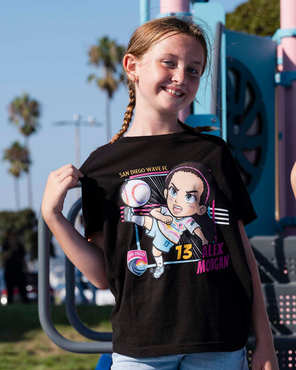 Youth San Diego Wave FC Alex Morgan Chibi Graphic Short Sleeve Tee