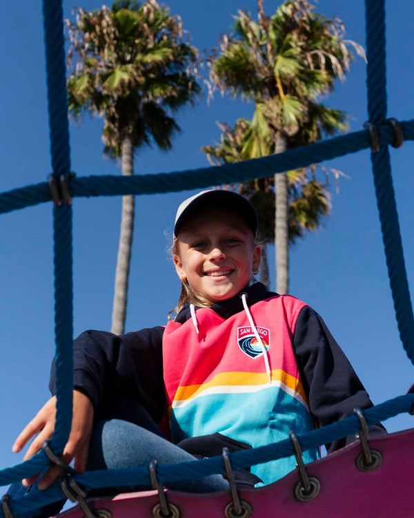 Youth San Diego Wave FC Sunset Color Block Hoodie