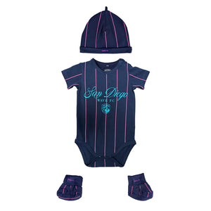 San Diego Wave FC Pinstripe Baby Gift Set
