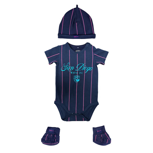 San Diego Wave FC Pinstripe Baby Gift Set