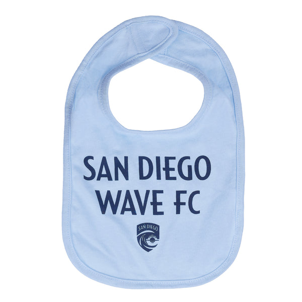 San Diego Wave FC One Color Stacked Logo Baby Bib