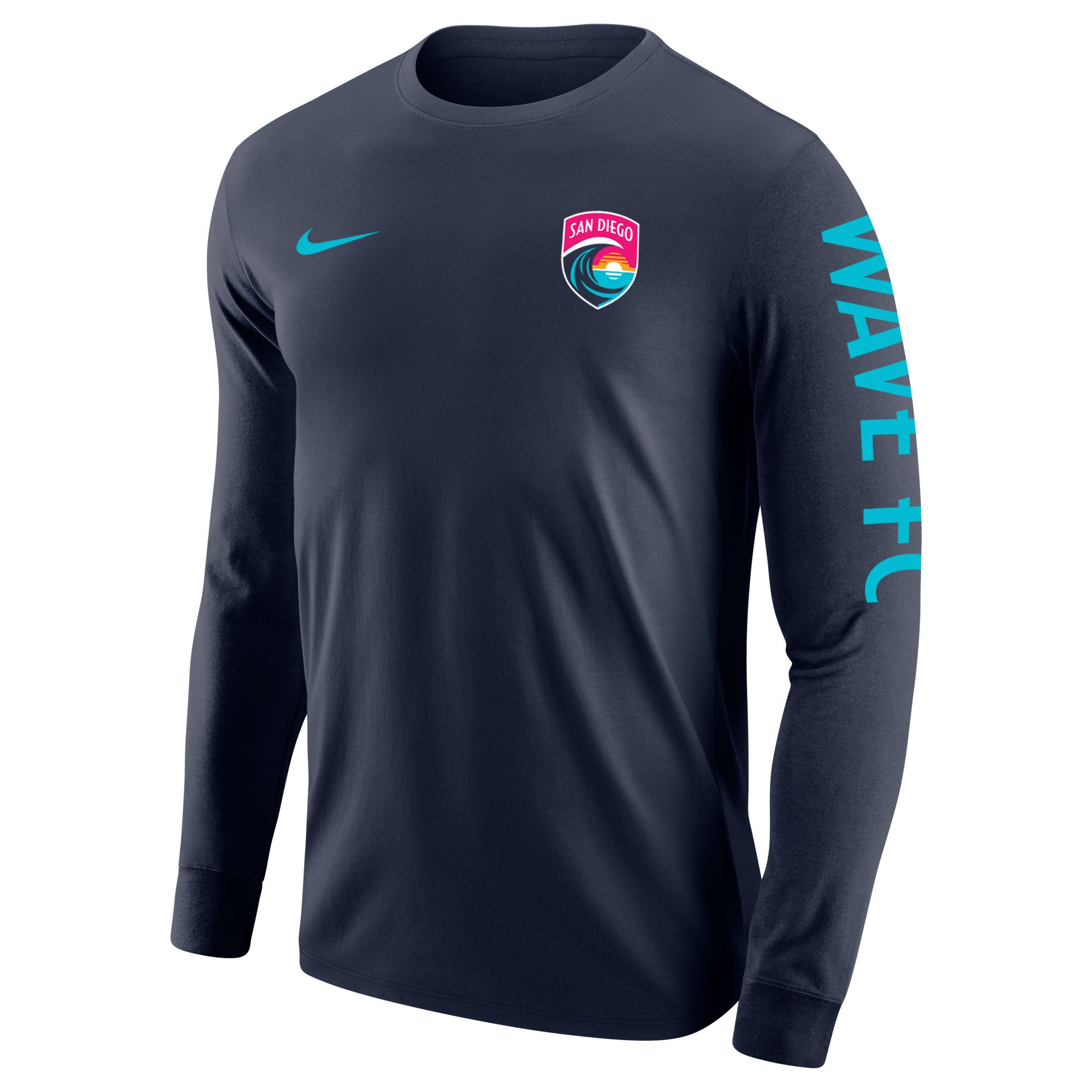 Men's Nike San Diego Wave FC Small Crest Core Cotton Long Sleeve