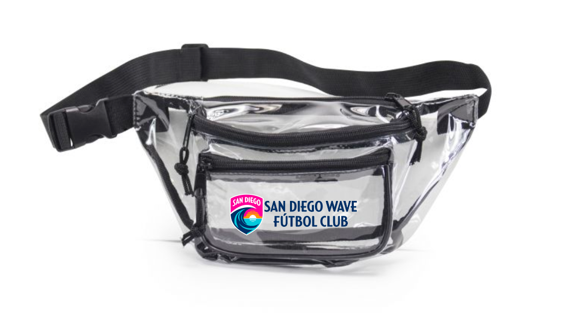 San Diego Wave FC Crest and Wordmark Clear Fanny Pack San Diego
